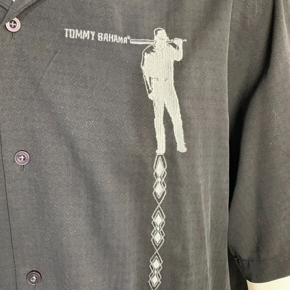 Tommy Bahama Baseball San Francisco Giants Button Up Shirt Mens XL Black Silk - Picture 3 of 11